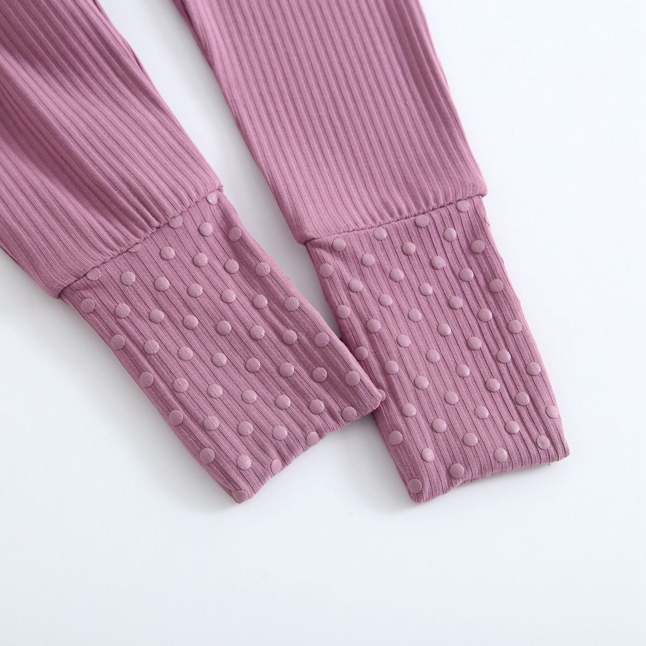 Ribbed Convertible Footie | Mauve