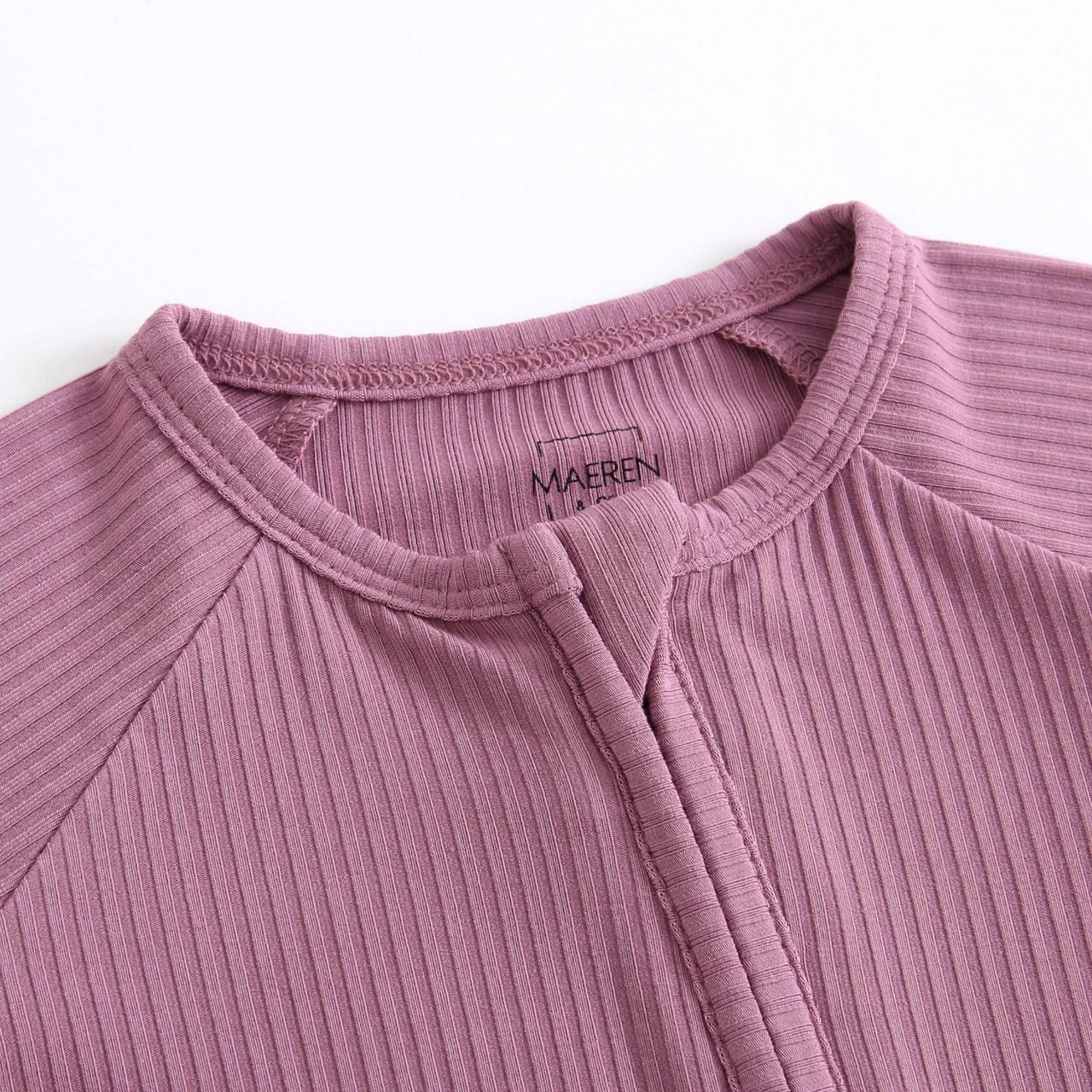 Ribbed Convertible Footie | Mauve
