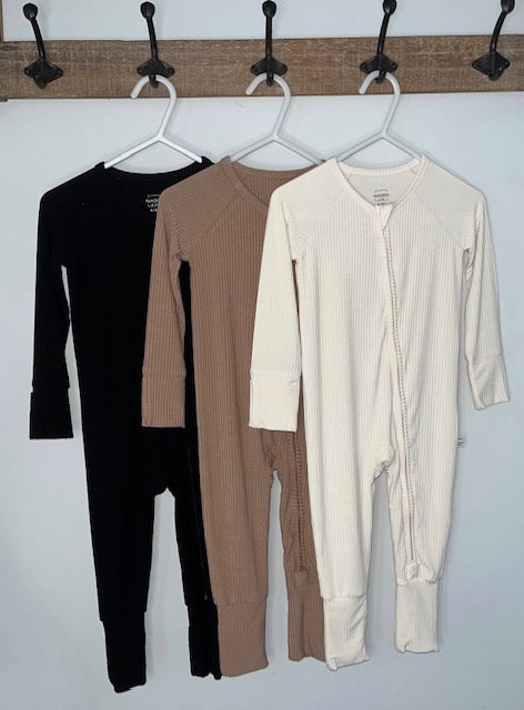 Ribbed Convertible Footie | Onyx